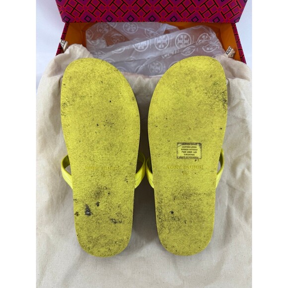 Tory Burch Miller Cloud Soft Patent Leather/Cork Blazing Yellow Size 7.5 - Picture 4 of 9